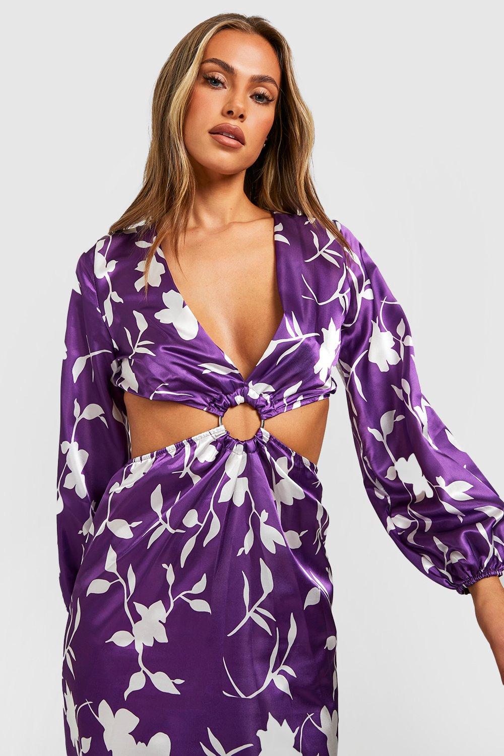 Purple hot sale dress boohoo